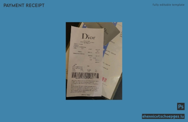 Beispiel einer Zahlungsbestätigung von Dior
